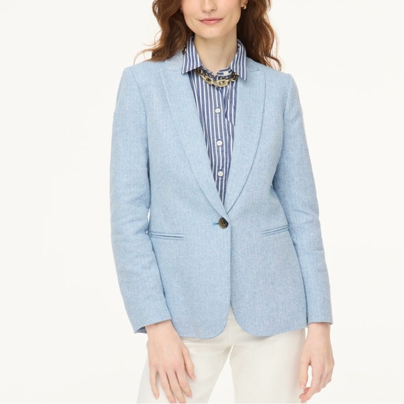 Sz 4 J Crew Herringbone Blazer - Picture 1 of 7